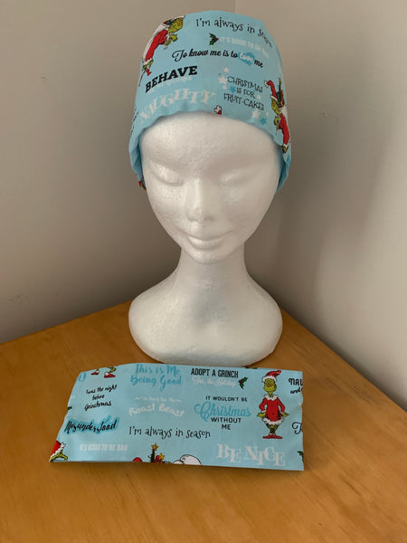 BOO HOO Feeling Blue Christmas Grinchmas  - wired reversible headband