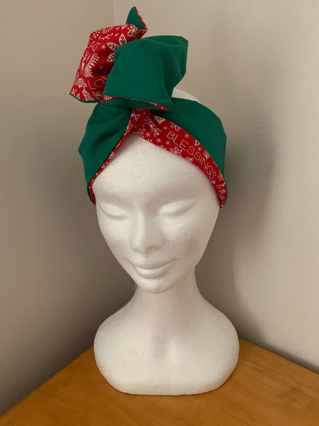 Scandi Christmas Blessings - wired reversible headband