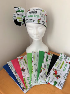 Merry Grinchmas White Christmas - wired reversible headband