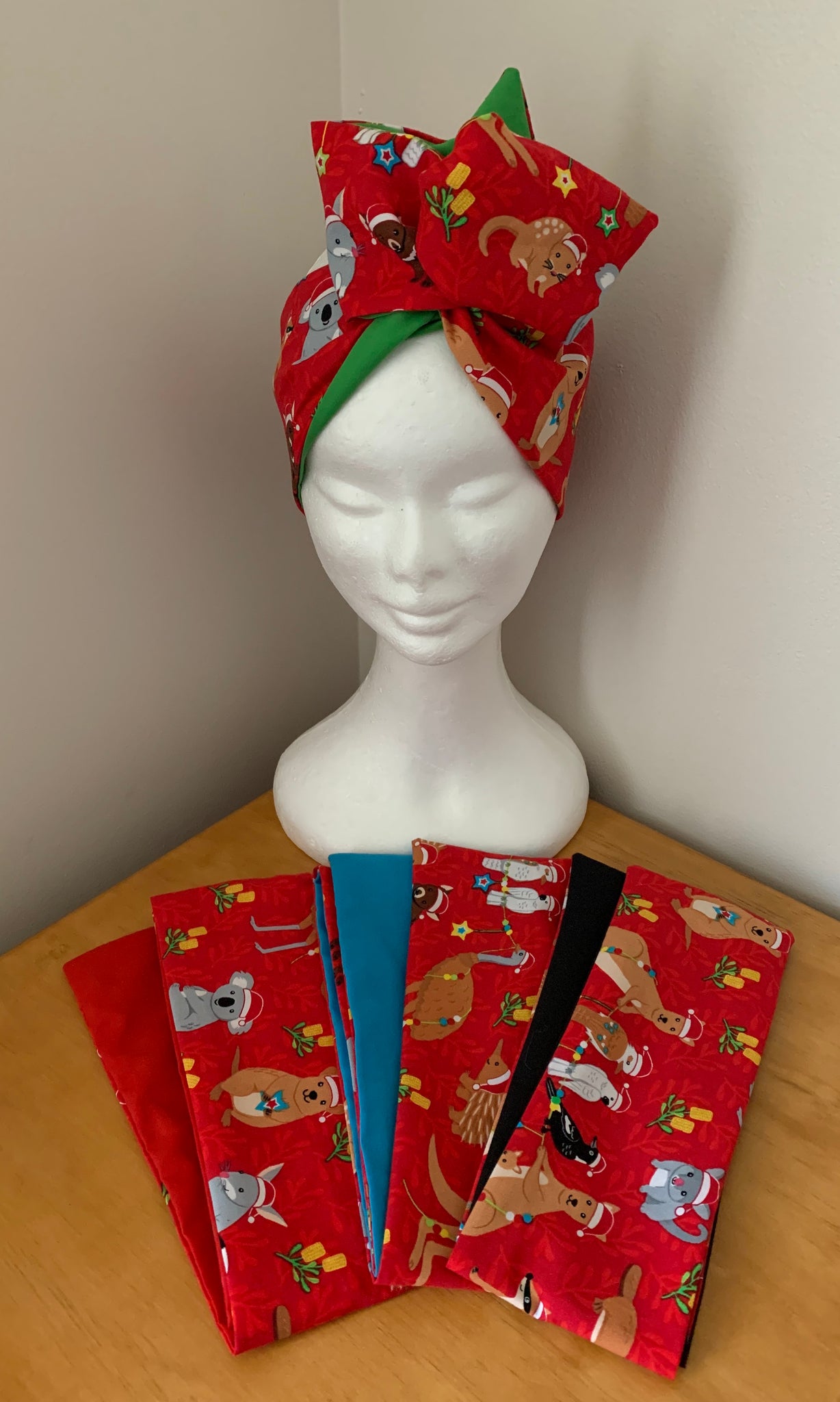 Aussie Animals Christmas - wired reversible headband