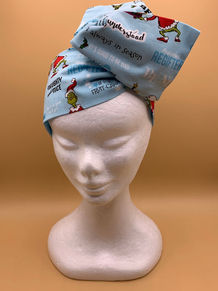 BOO HOO Feeling Blue Christmas Grinchmas  - wired reversible headband