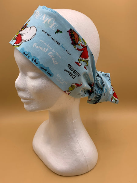 BOO HOO Feeling Blue Christmas Grinchmas  - wired reversible headband