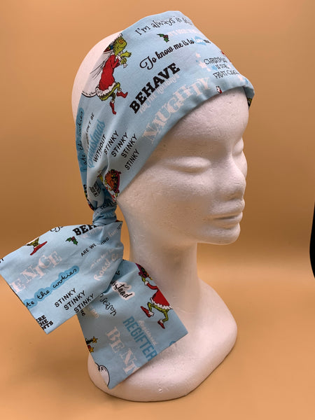 BOO HOO Feeling Blue Christmas Grinchmas  - wired reversible headband