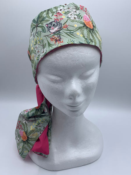 Aussie Possum in Blossom - wired reversible headband