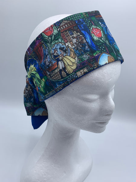 Beauty & The Beast Stained Glass - wired reversible headband