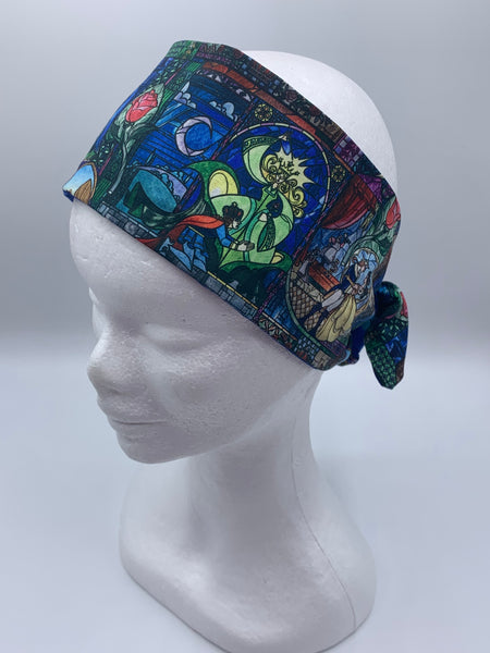 Beauty & The Beast Stained Glass - wired reversible headband