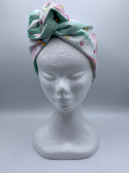 Rainbows and Unicorns - wired reversible headband