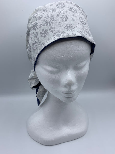 Silver Frosted Snowflake  - wired reversible headband