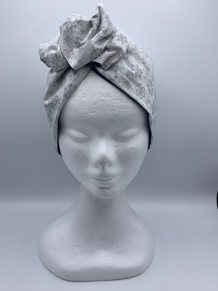 Silver Frosted Snowflake  - wired reversible headband