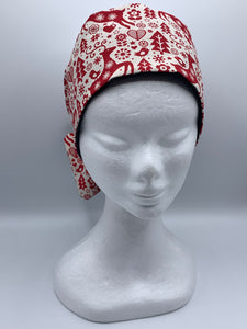 Scandi Christmas Red Reindeer - wired reversible headband