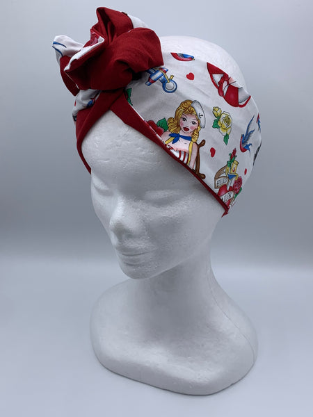 Hello Sailor Retro Pin-Up Girls - wired reversible headband