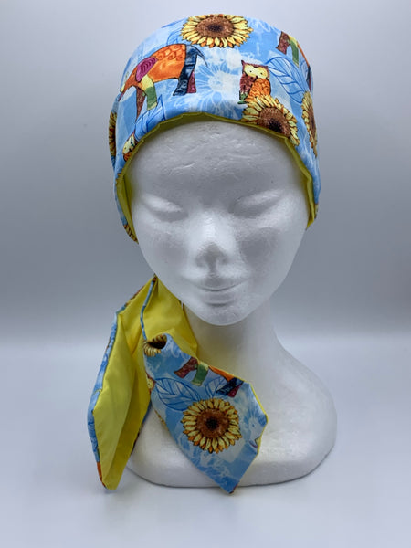 Happy Hippie Elephant Owl - wired reversible headband