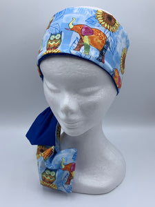 Happy Hippie Elephant Owl - wired reversible headband