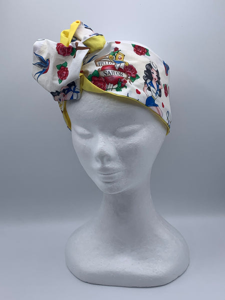 Hello Sailor Retro Pin-Up Girls - wired reversible headband