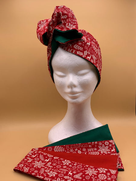 Scandi Christmas Blessings - wired reversible headband